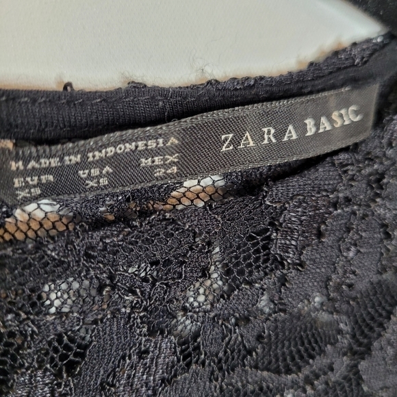 Zara Black Lace Flower Embroidered Dress - Picture 12 of 12